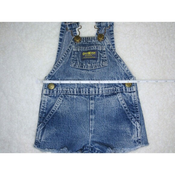 Vintage OshKosh B'Gosh Overalls Vestbak Genuine Shorts Denim Baby 3-6M USA - Picture 8 of 11